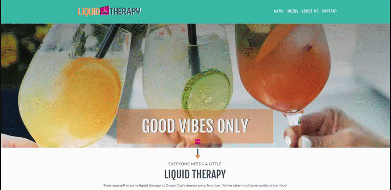 Liquid Therapy Website Scrolldown