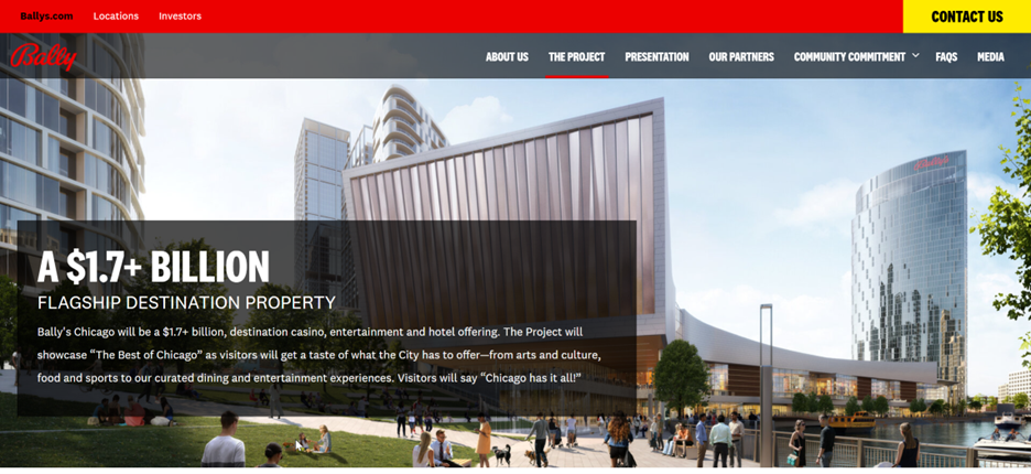 screenshot of bally's chicago proposal site