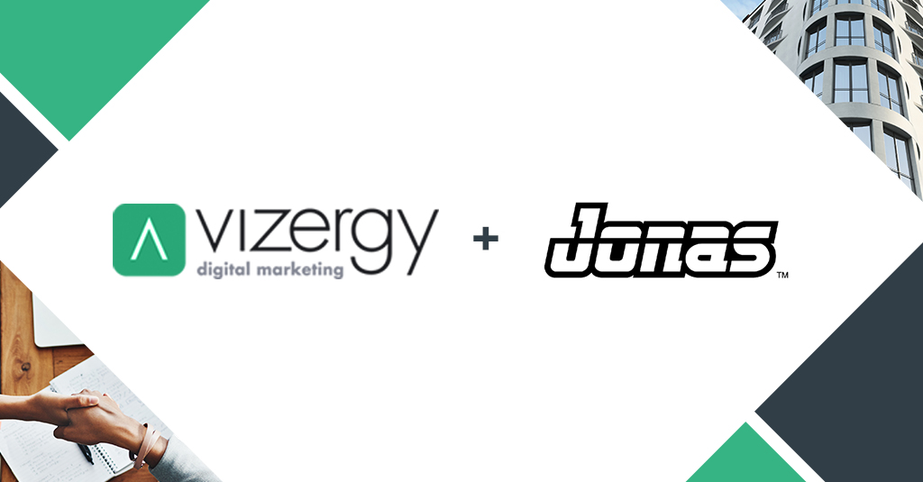 Jonas Software and Vizergy Logo on white background