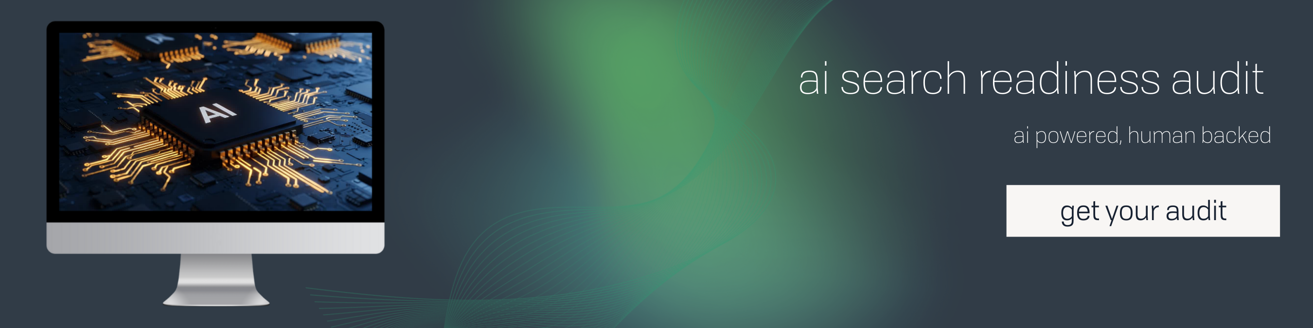 a green and blue background with white text