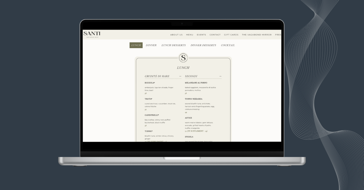 a laptop with a menu on the screen