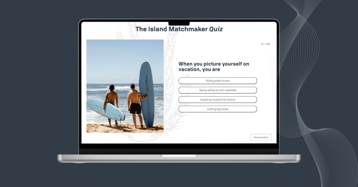 a laptop with a couple of men holding surfboards