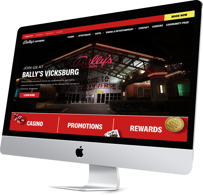 Ballys site on a monitor