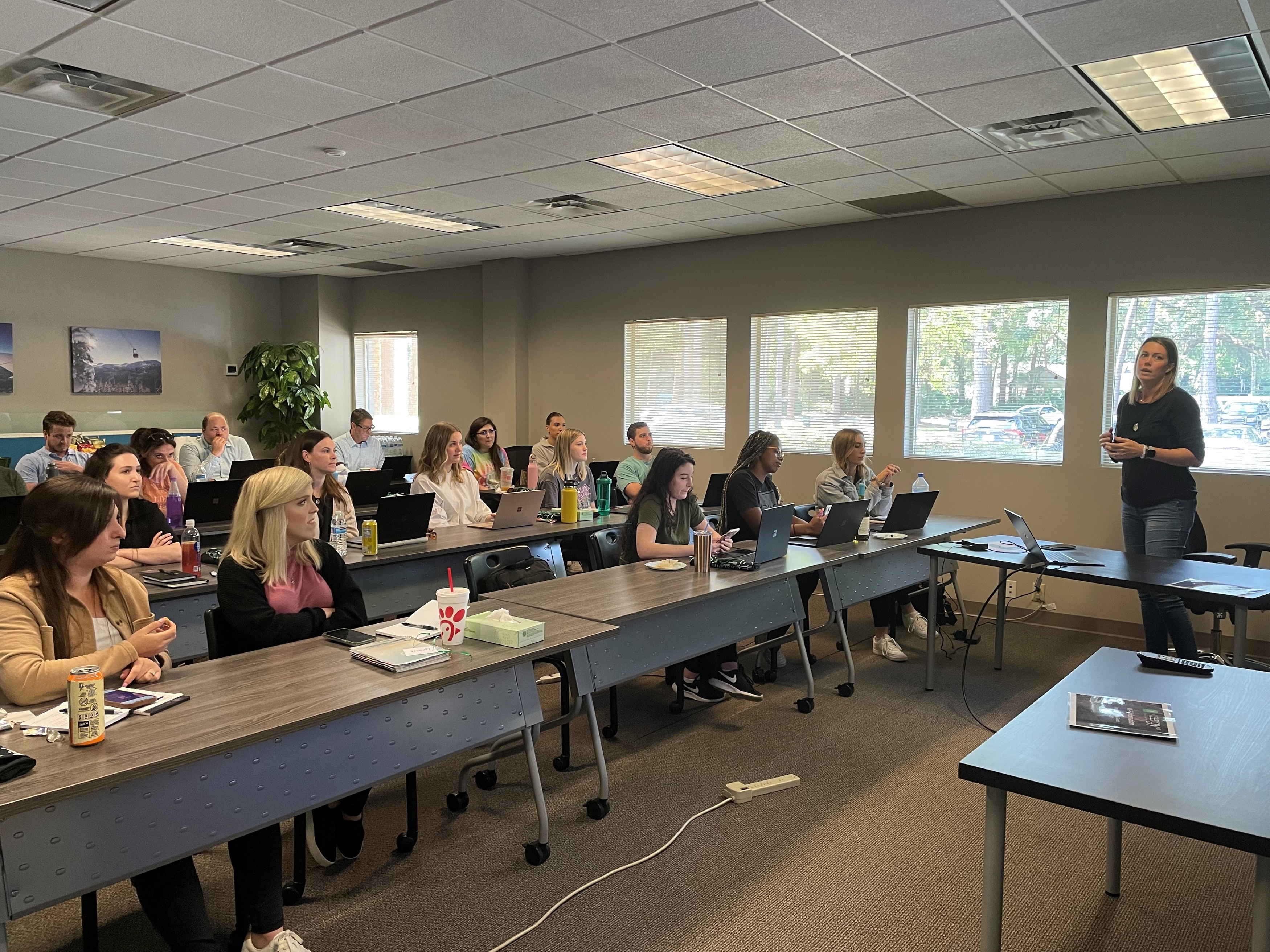 team at a training in conference room